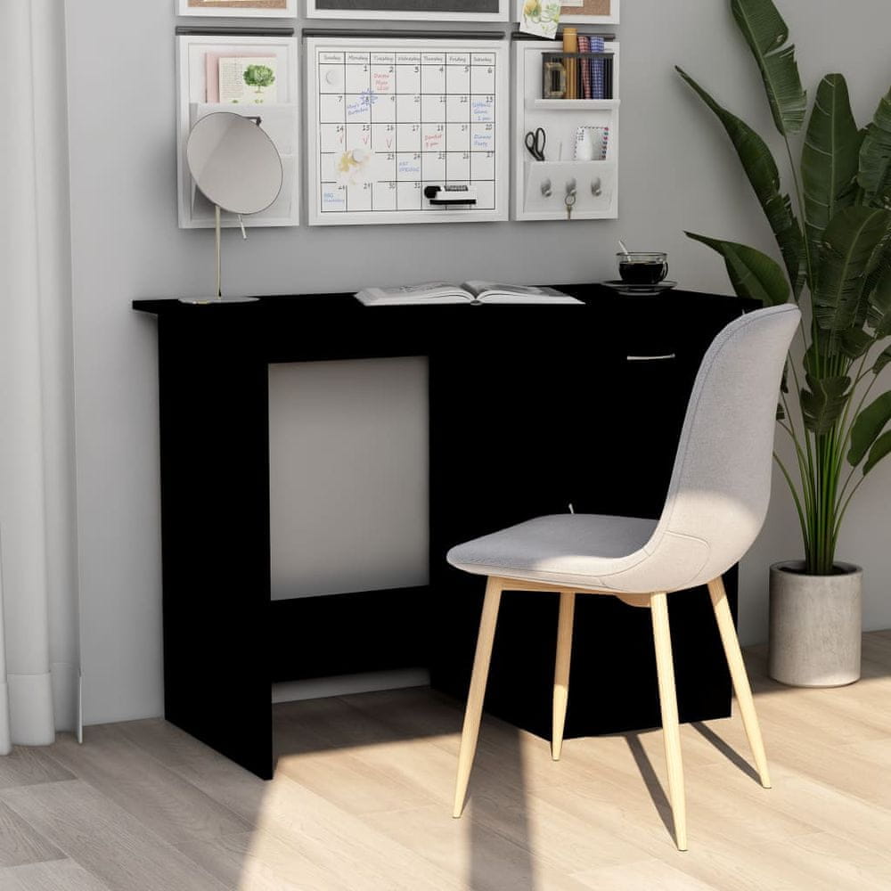 Petromila vidaXL Písací stôl, čierny 100x50x76 cm, drevotrieska